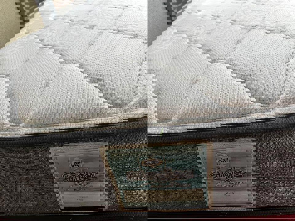 Antique steel single bed frame with wheels solid timber slats and