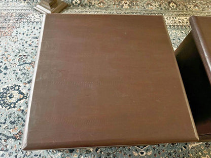 A pair corner tables rustic style joint coffee table solid timber