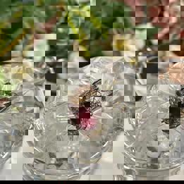 natural ruby pendant and ring set in S925 adjustable