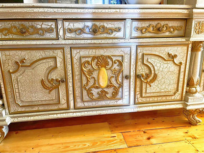 antique white large bookshelf sideboard buffet display cabinet wall unit