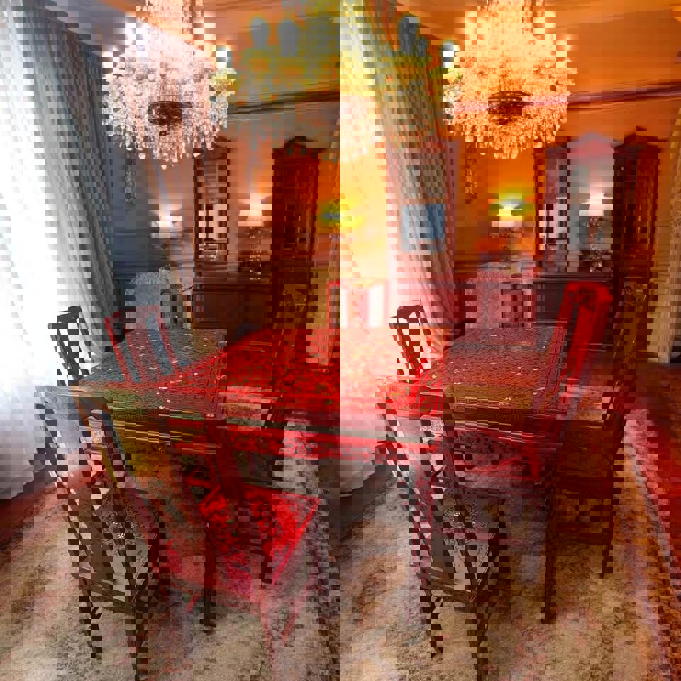 Antique Chinese Transformable Dining Set – 8 Chairs + Hall Stand+ round table