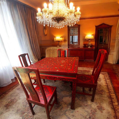 Antique Chinese Transformable Dining Set – 8 Chairs + Hall Stand+ round table