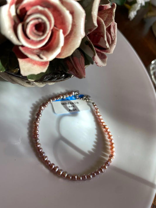 Purple pink freshwater pearl vintage Bracelet 3-3.5mm tiny pearl real seed pearl