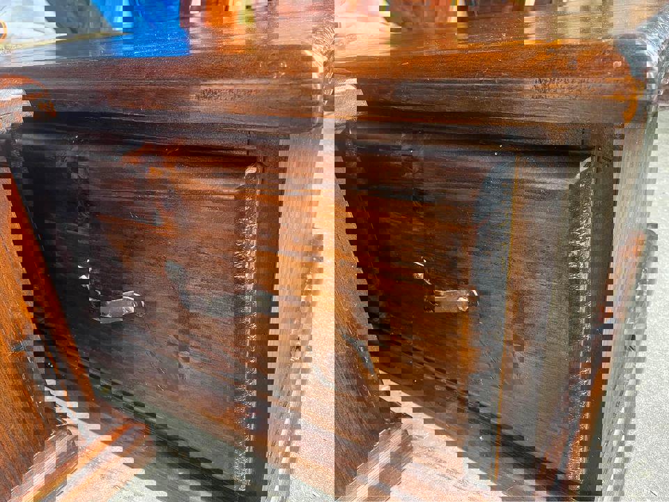 Rustic solid timber beside tables $300 for a pair and large coffee table $400