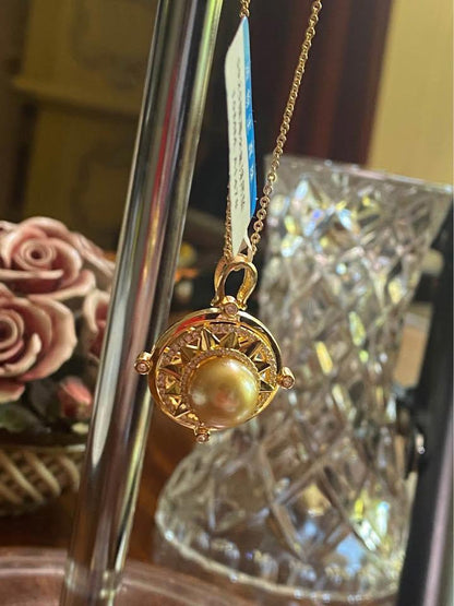 South Sea natural golden pearl swing earl pendant gold plated silver pendent
