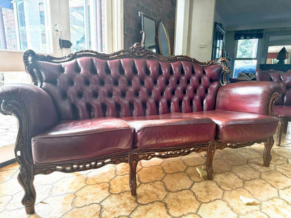 Luxurious Vintage Leather Lounge Suite still perfect condition 7 seats