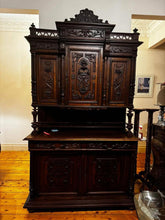 Load image into Gallery viewer, Antique Henry II wall unit sideboard buffet 1800s excellent condition
