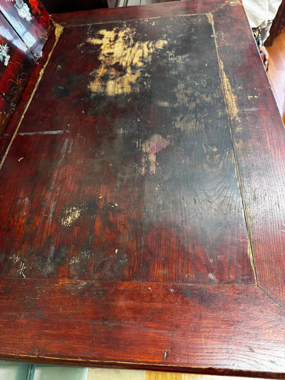 Antique Chinese Carved Wooden Cabinet with Floral Design