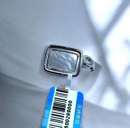 S925 Squares Seawater Mabe Pearl Pendant with certificate