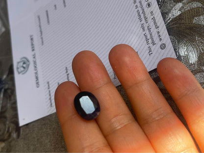 10.33ct natural blue sapphire with international certificate GEMID from Kashmir