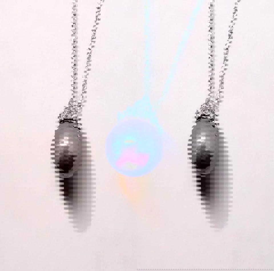 13mm S925 AAA Purple Freshwater Pearl Pendant with certificate