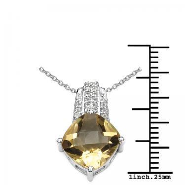 Sterling Silver 2.60 CTW Citrine Size 18 Designer Necklace Christmas