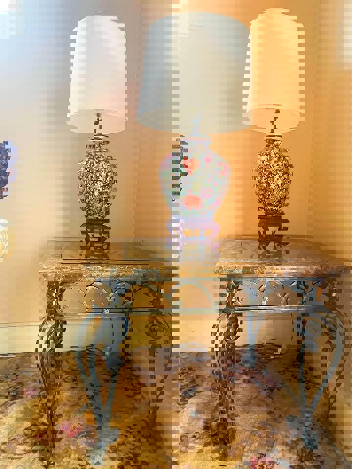 Elegant Decorative Lamp with Marble Top Table corner table coffee tables pairs table