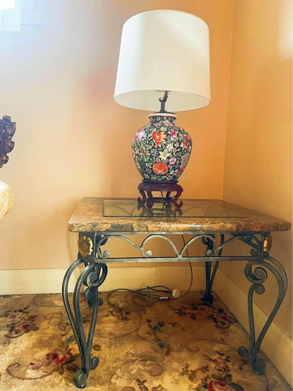 Elegant Decorative Lamp with Marble Top Table corner table coffee tables pairs table