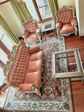 Load image into Gallery viewer, Pink leather high quality sofa set lounge set 7 seats with two coffee tables
