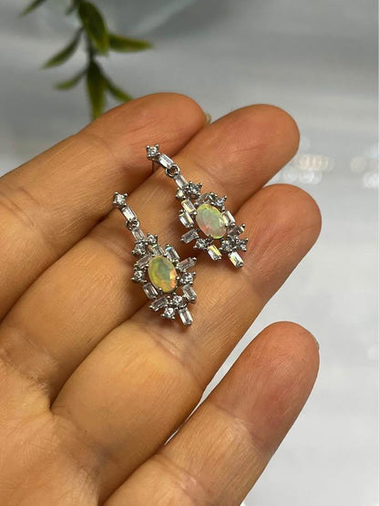 Natural Opal silver earrings last minute gift Christmas gift