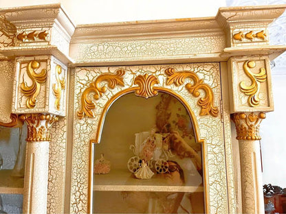 antique white large bookshelf sideboard buffet display cabinet wall unit