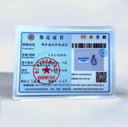 S925 Squares Seawater Mabe Pearl Pendant with certificate