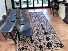 Load image into Gallery viewer, 4 black leather high chairs with 4 matching chairs solid timber structures
