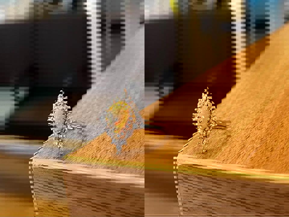 925 silver natural Opal ring brand new princess design gift for her adjustable