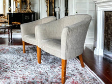 Load image into Gallery viewer, Single sofa arm chairs grey cream colors normal wearing and tearing $99 per piece
