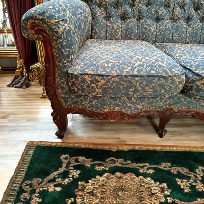 Reupholstered Italian vintage sofa set new 4 seat sofa +2 x single sofa