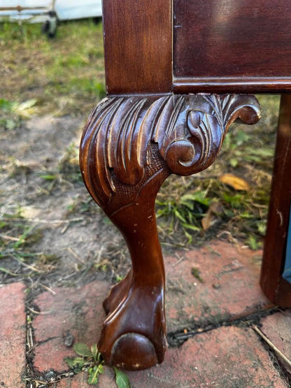 Antique solid mahogany double bed head and tail parts