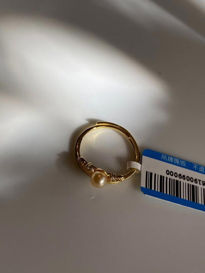 Natural South Sea golden pearl ring in s925 adjustable