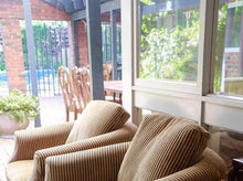 Load image into Gallery viewer, Single sofa arm chair feather cushions removable covers w/ wheels 12 piece avail
