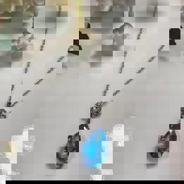 Topaz drop pendent in S925