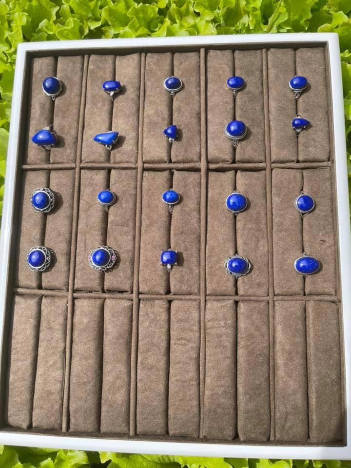 Afghan top quality lapis adjustable rings in 925 silver handmade each piece