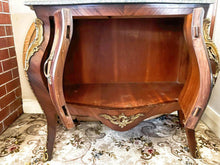 Load image into Gallery viewer, Rococo style green marble top cabinet sideboard reproduction new condition
