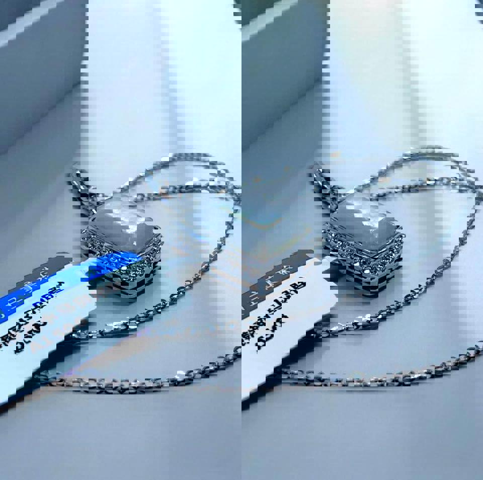 S925 Squares Seawater Mabe Pearl Pendant with certificate