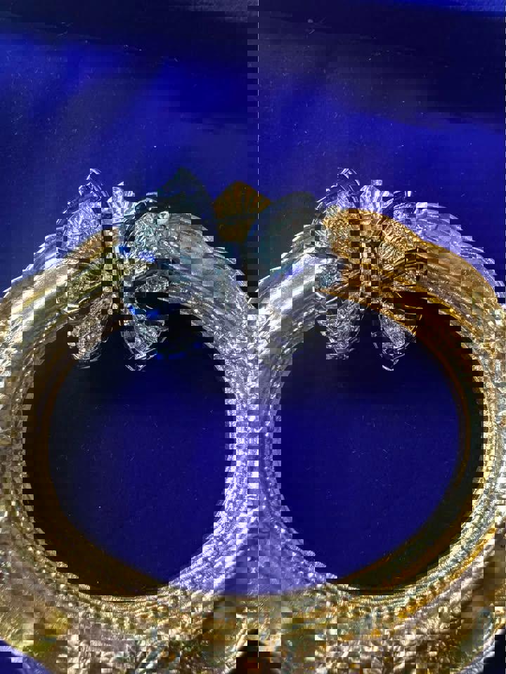 Vintage style natural pearl brooch earrings ring gold plated well made brand new