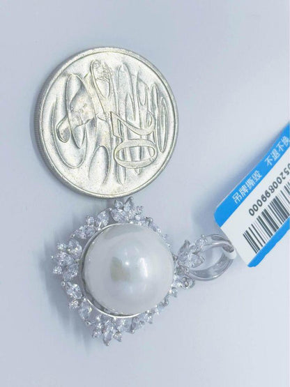16MM giant natural Freshwater Pearl Pendant in S925 with certificate gift for her
