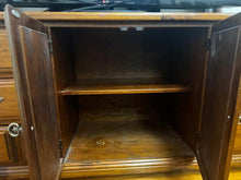 Load image into Gallery viewer, Vintage TV unit sideboard hall table tall boy chest of drawers solid timber
