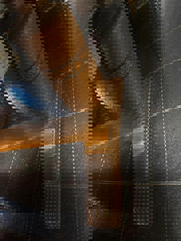 Antique small extended dining table solid timber with 4 chairs