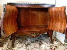 Load image into Gallery viewer, Rococo style green marble top cabinet sideboard reproduction new condition
