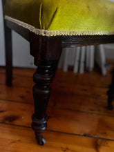 Load image into Gallery viewer, 100 years antique tiger wood dining table with brass inlays 4 antique chairs
