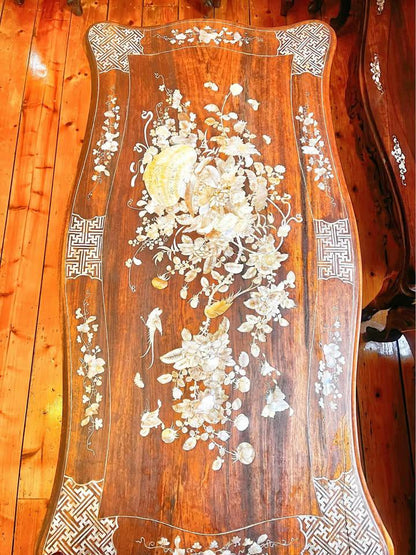 A set of Mother of Pearl Inlay Antique Chinese Armchairs 6 seats