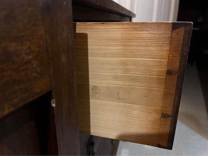 152x 52x100cm walnut solid timber antique tall boy sideboard hall stand TV stand