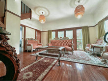 Load image into Gallery viewer, Pink leather high quality sofa set lounge set 7 seats with two coffee tables
