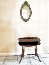 Load image into Gallery viewer, Mahogany hall stand Telephone table end table bedside table brass paws antique
