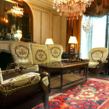 Load image into Gallery viewer, Vintage sofa set solid and strong 3 seat +2 x single seat with a matching coffee table free
