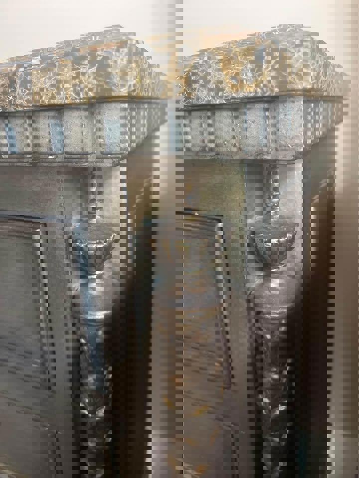 Baroque antique marble top chest of drawers hall stand Morocco  style