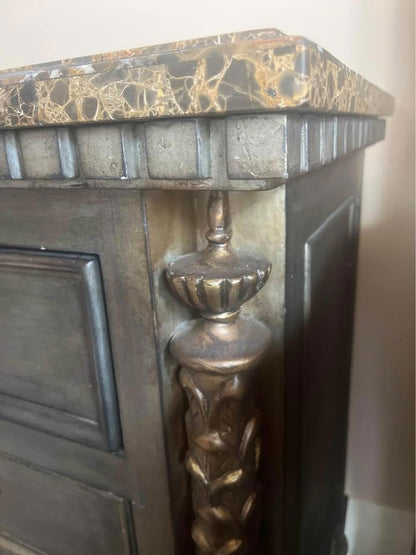 Baroque antique marble top chest of drawers hall stand Morocco  style