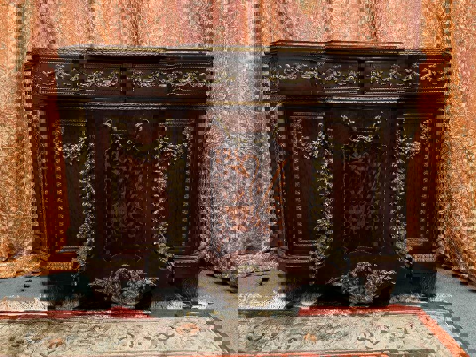 French 19th Century Louis XVI Style Bronze Mounted Commode Cabinets sideboard