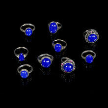 Load image into Gallery viewer, Afghan top quality genius lapis rings sterling silver adjustable handmade matching rings for whole family or couples 8 designs all unique
