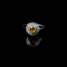 Load image into Gallery viewer, Genuine Rainbow tourmaline with zircon sterling silver rings adjustable handmade, Solitaire Ring, single circle rings, double circle rings
