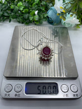 Load image into Gallery viewer, 20ct Natural ruby pendant, two side wearing, Sterling silver pendant Seed pearls, antique, handmade,  Sterling silver,  Pendant, Gift
